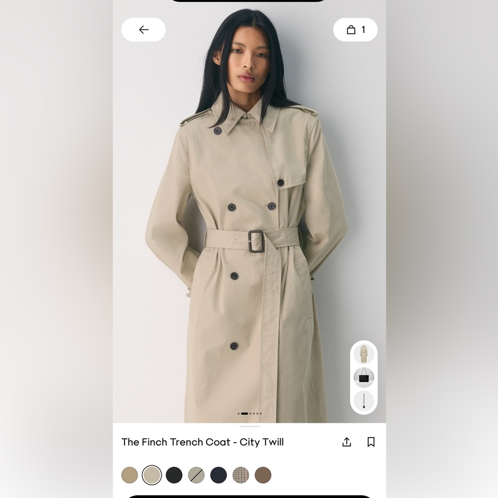 Aritzia women’s The Finch Trench Coat marconia beige brand new XS.